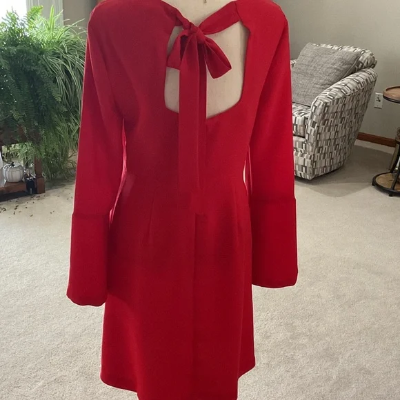 Banana Republic Red dress AND Tahari jacket, AND gold necklace - Picture 2 of 12